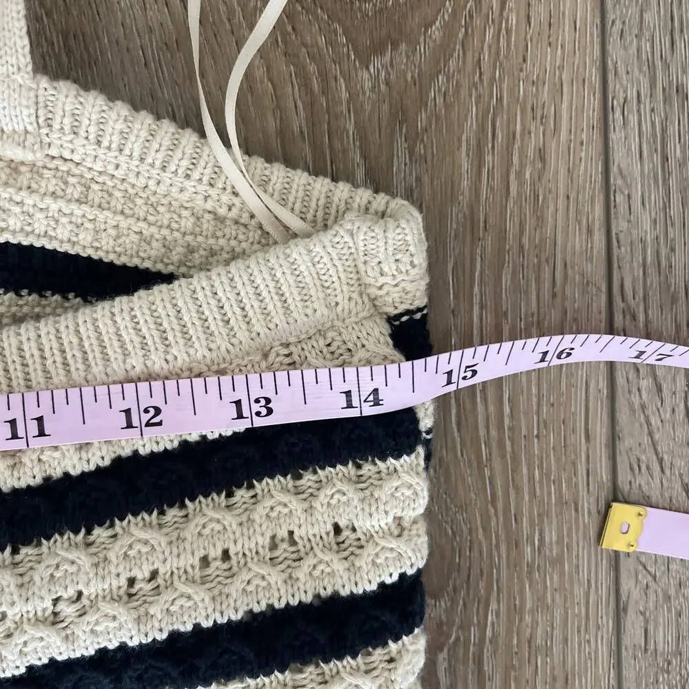 House of Harlow 1960 Tan Black Stripe Crochet Halter Midi Dress Size Small Boho - Picture 8 of 13